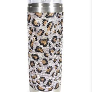 Jacquline Kent WILD LEOPARD LUX COLLECTION SILVER TUMBLER